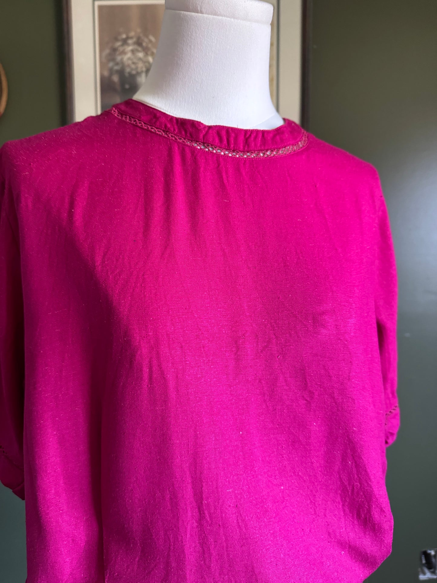 Vintage Talbots Magenta Silk Blouse – Size 16